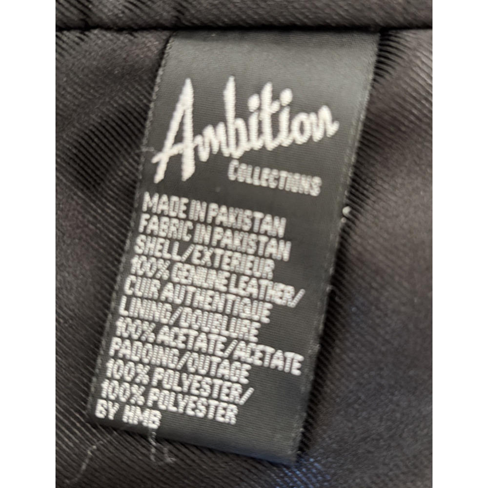 Ambition New York Women's Black Leather Jacket S Zip Front Removable Lining Moto - Picture 9 of 13